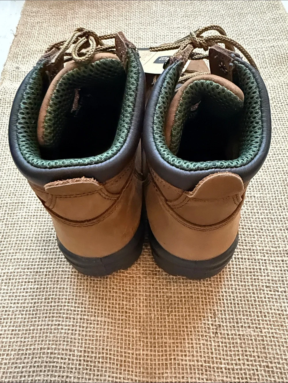 Red Wing Shoes Brown and Green Men's Lace-Up Work Boots
